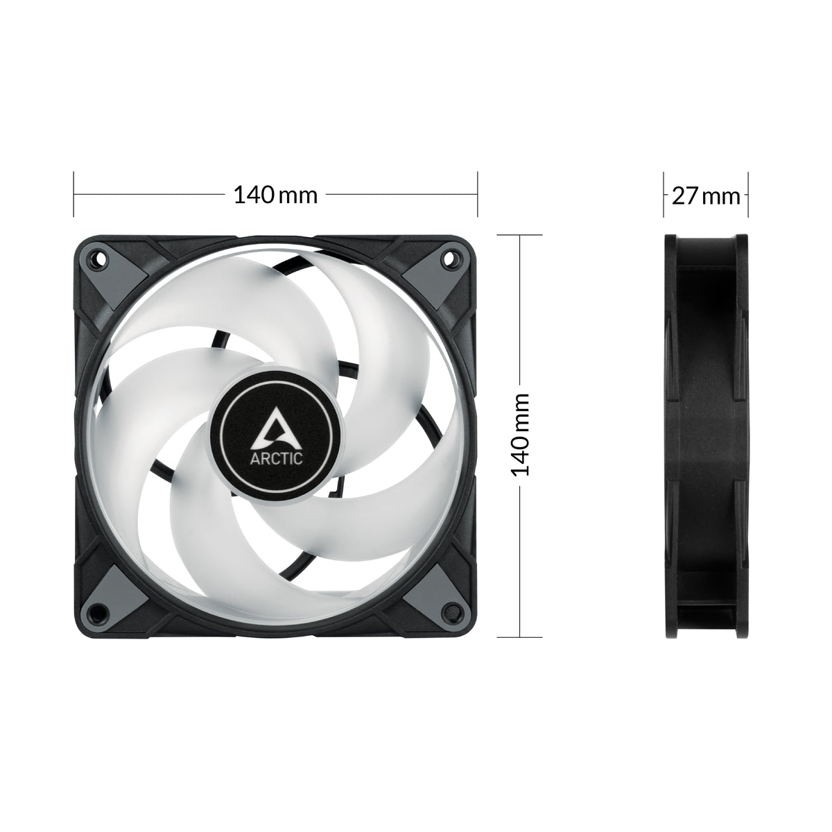 ARCTIC P14 PWM PST A-RGB 0dB Boitier PC Ventilateur 14 cm Noir 1 pièce(s)
