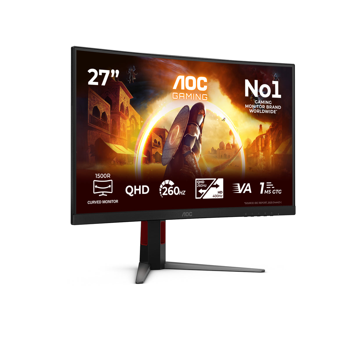 AOC G4 CQ27G4Z2P écran plat de PC 68,6 cm (27") 2560 x 1440 pixels Quad HD LCD Noir, Rouge