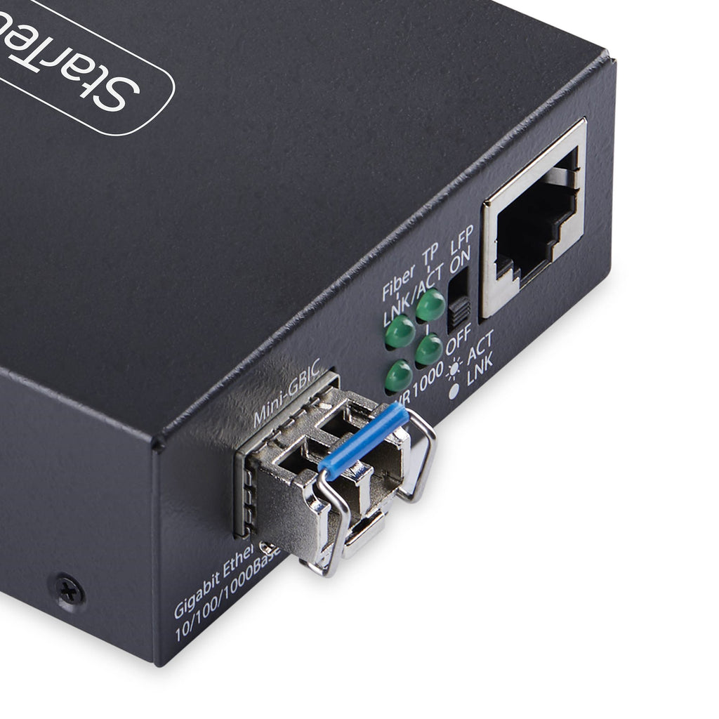 StarTech.com MCM1110SMLC20 Convertisseur de Support Réseau 2000 Mbit/s 1310 nm Monomode Noir
