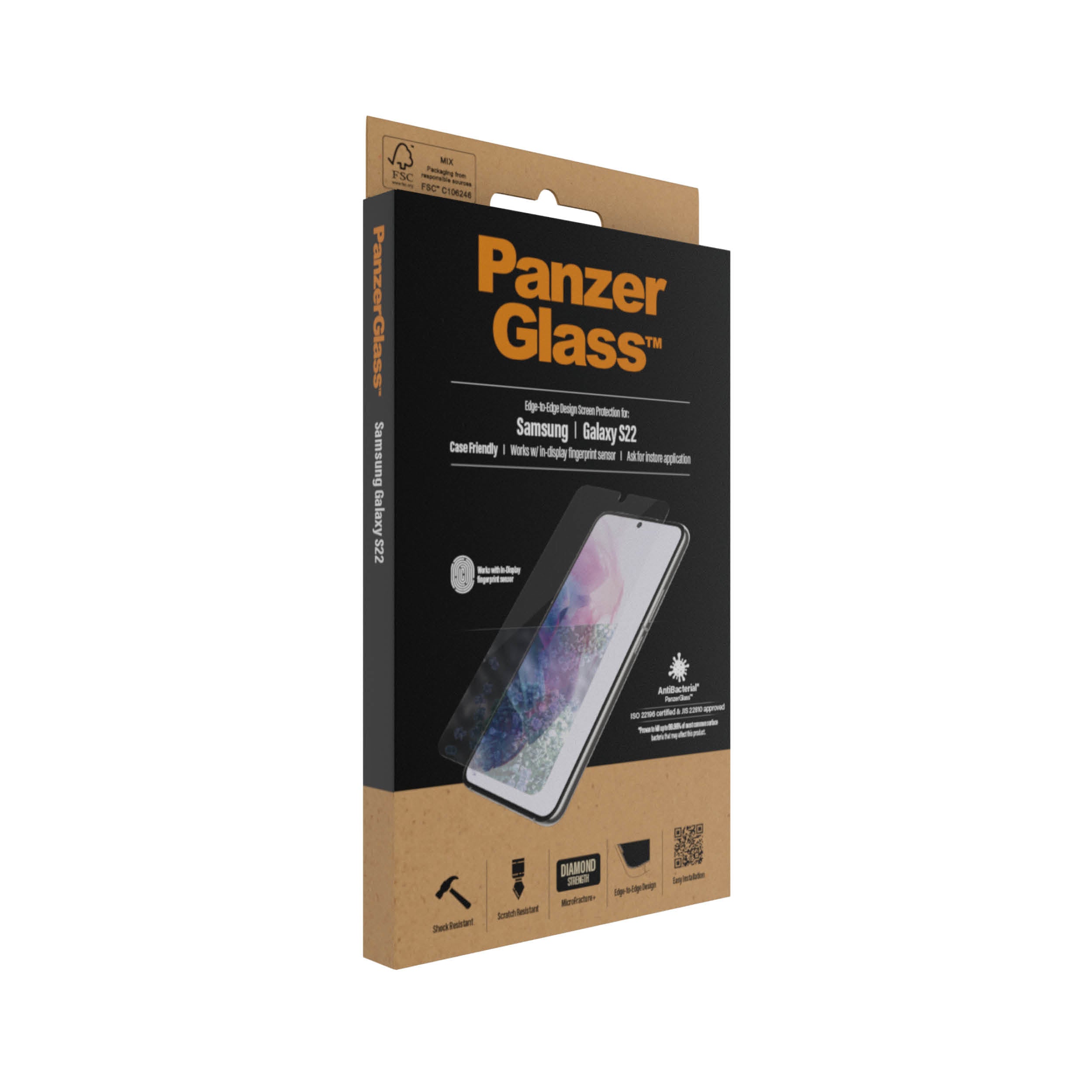PanzerGlass PanzerGlass ® UltraForce1 Samsung Galaxy S22 5G | Screen Protector Protection d'écran transparent 1 pièce(s)