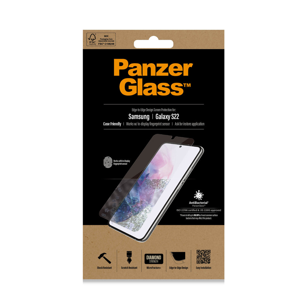 PanzerGlass PanzerGlass ® UltraForce1 Samsung Galaxy S22 5G | Screen Protector Protection d'écran transparent 1 pièce(s)