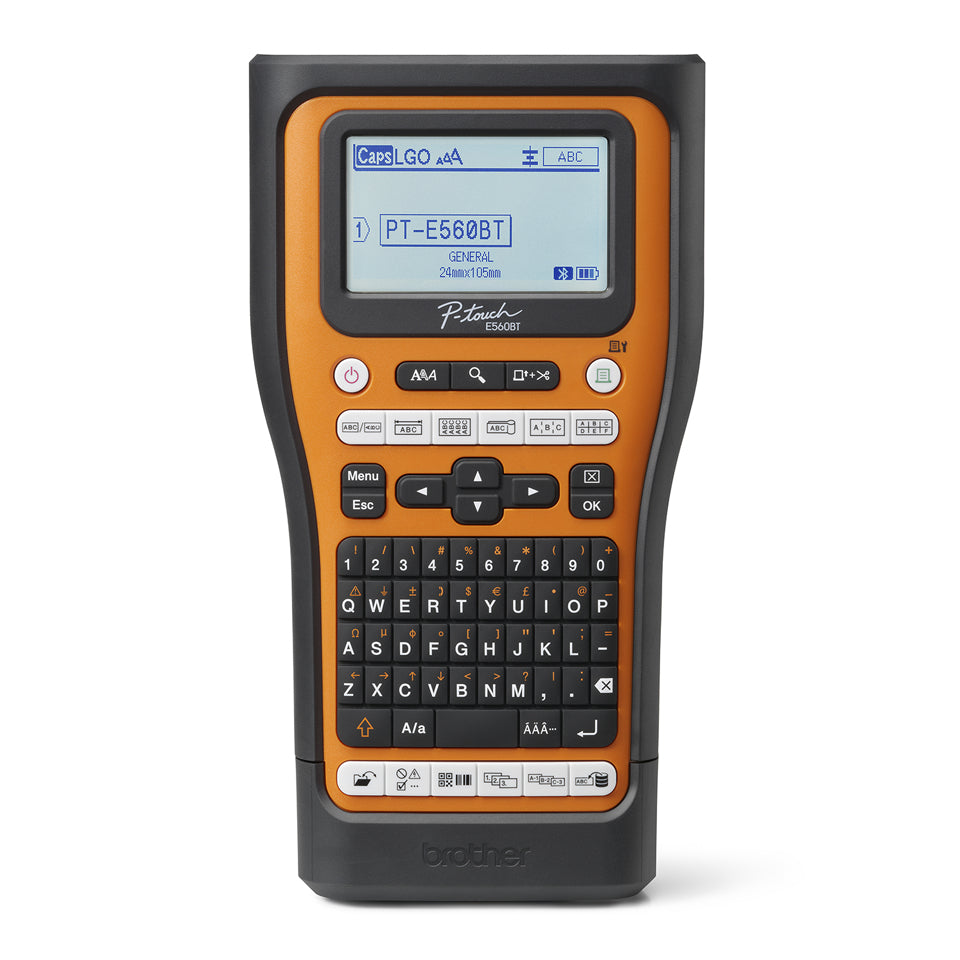 Brother PT-E560BTVP Imprimante Étiquettes Transfert Thermique, 180 DPI, 20 mm/sec, Bluetooth, Filaire et Sans Fil, QWERT