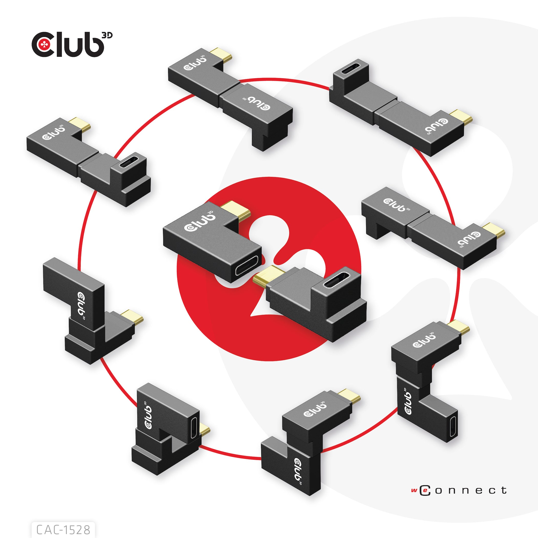 CLUB3D CAC-1528 changeur de genre de câble USB C Noir