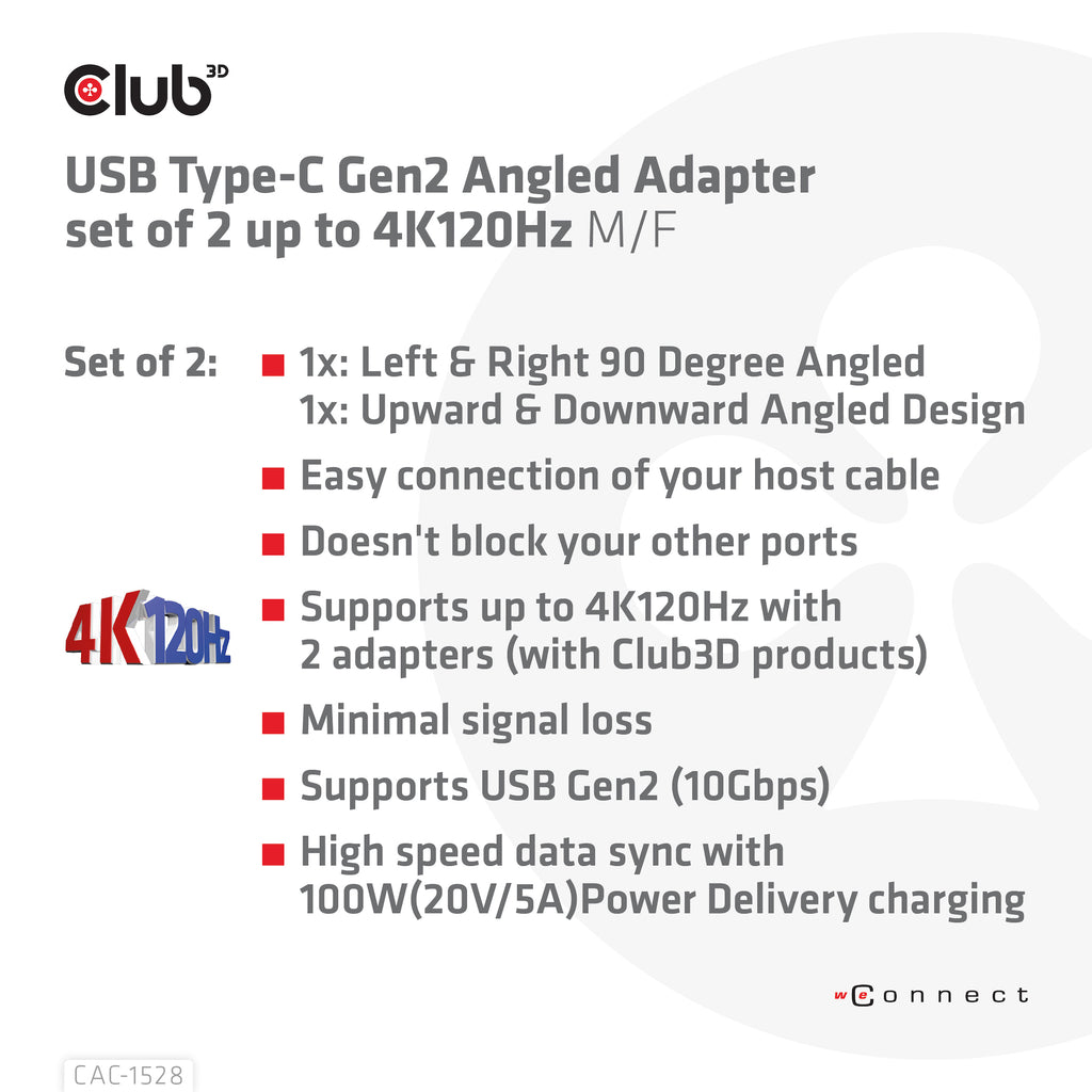 CLUB3D CAC-1528 changeur de genre de câble USB C Noir