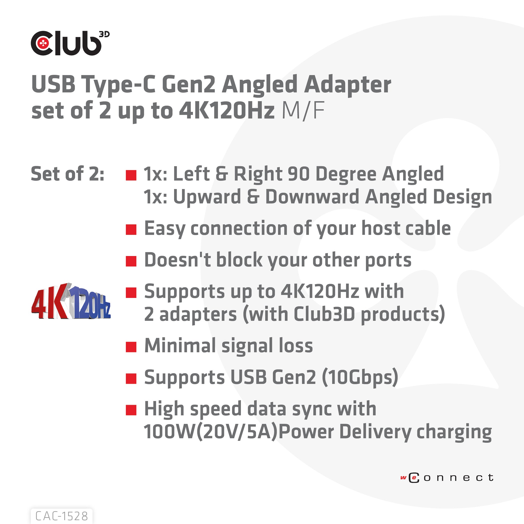 CLUB3D CAC-1528 changeur de genre de câble USB C Noir