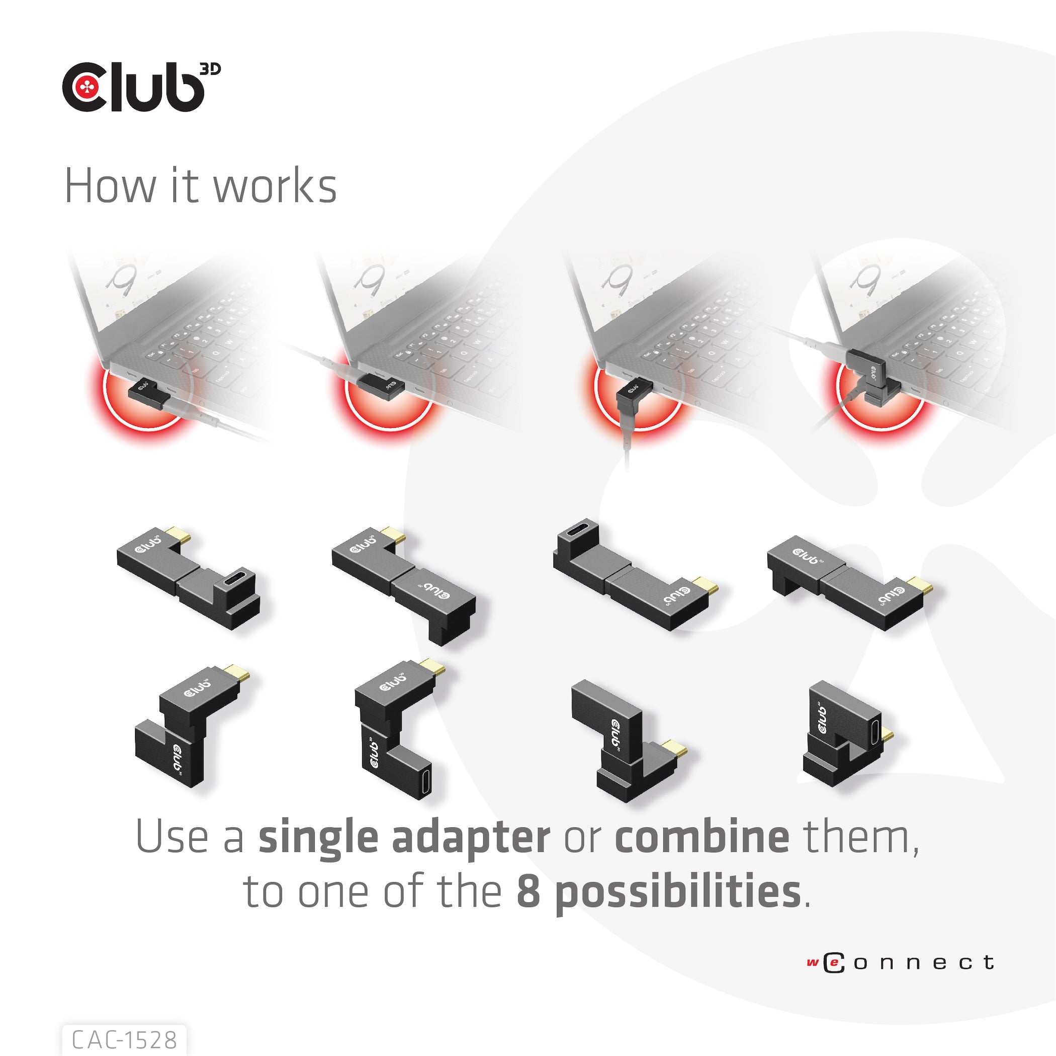 CLUB3D CAC-1528 changeur de genre de câble USB C Noir