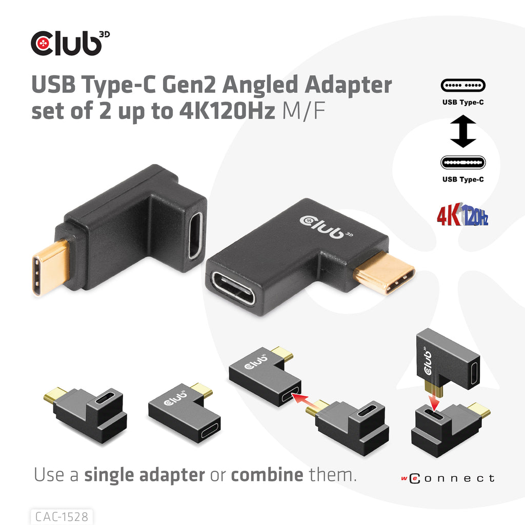 CLUB3D CAC-1528 changeur de genre de câble USB C Noir