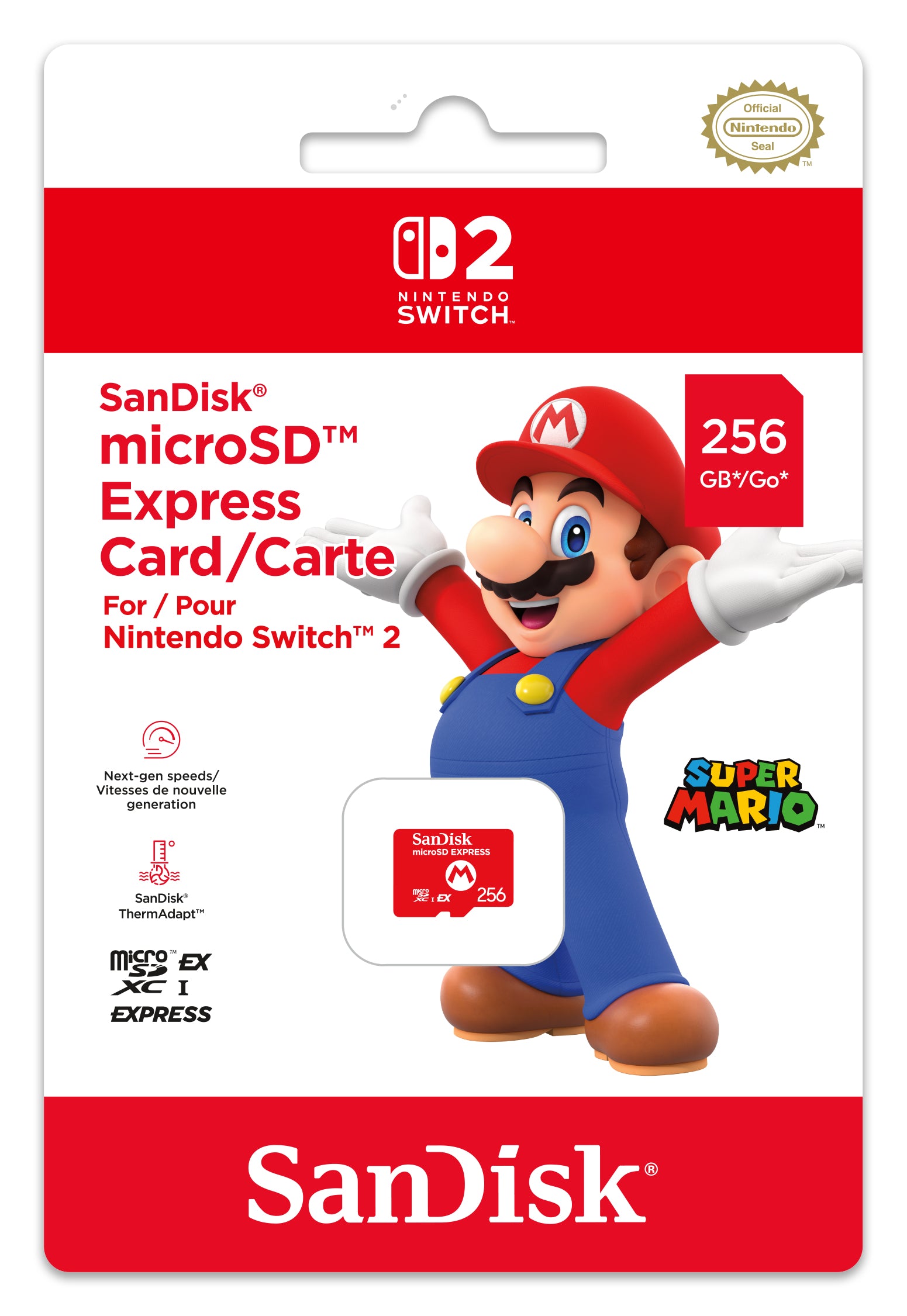 Nintendo Carte mémoire micro SD express 256 Go SanDisk