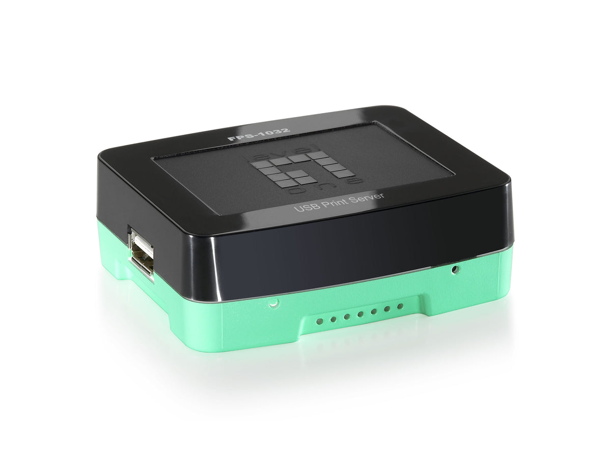 LevelOne FPS-1032 Serveur d'impression Ethernet LAN USB 2.0, Noir et Vert