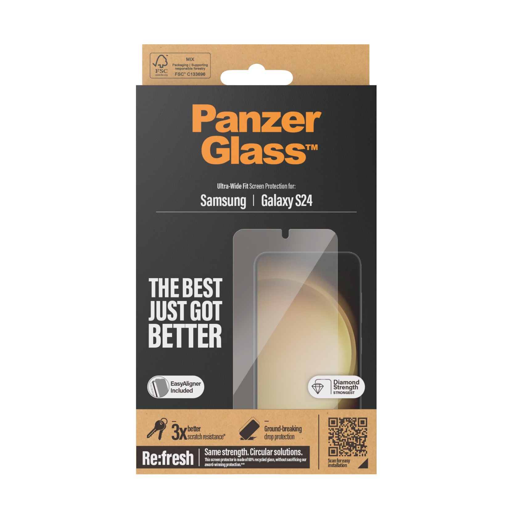 PanzerGlass ® Screen Protector Samsung Galaxy S24 | Ultra-Wide Fit w. EasyAligner Protection d'écran transparent 1 pièce(s)