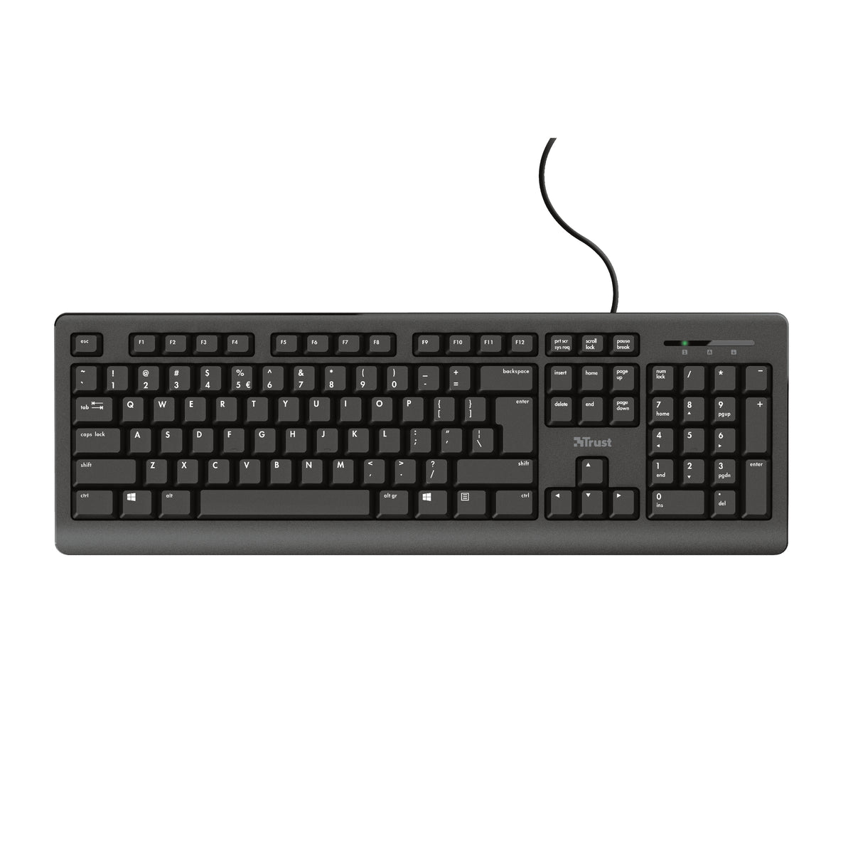 Trust TK-150 clavier Bureau USB QWERTZ Allemand Noir