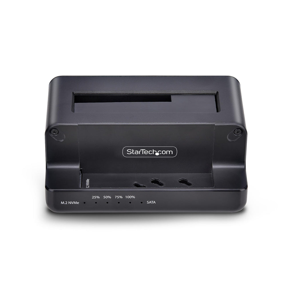 StarTech.com Duplicateur de Disque M.2 NVMe vers 2,5/3,5 » SATA, Clonage/Dock de Disque SSD Autonome à Deux Baies, NVMe vers SATA / SATA vers NVMe Bidirectionnel, Jusqu'à 27 Go/min, TAA