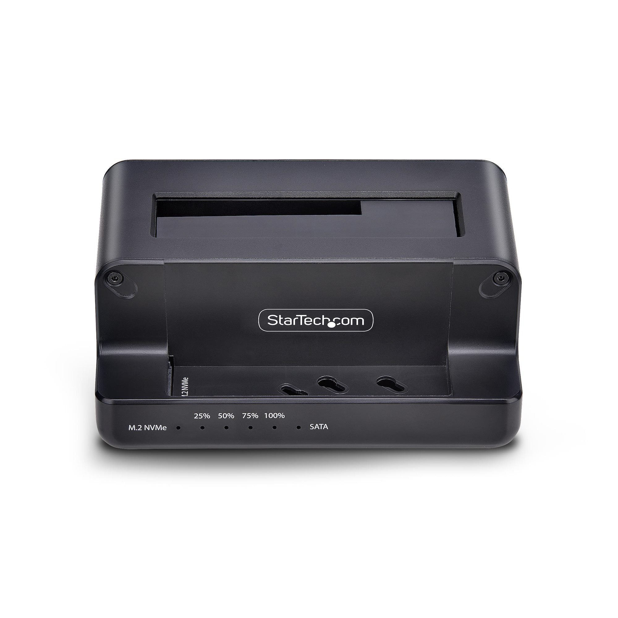 StarTech.com Duplicateur de Disque M.2 NVMe vers 2,5/3,5 » SATA, Clonage/Dock de Disque SSD Autonome à Deux Baies, NVMe vers SATA / SATA vers NVMe Bidirectionnel, Jusqu'à 27 Go/min, TAA