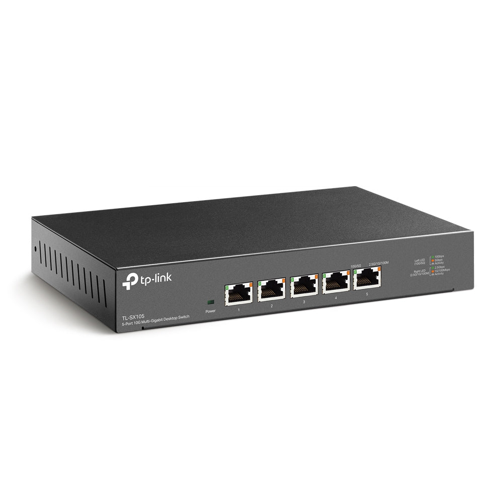 TP-Link TL-SX105 Commutateur Réseau Non-géré 10G Ethernet, 5 Ports RJ-45, Noir