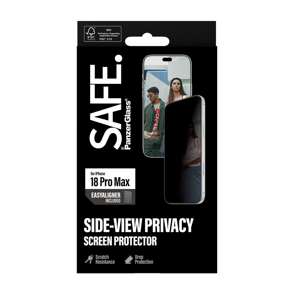 PanzerGlass SAFE. by ® Privacy Screen Protector iPhone 2026 Pro Max | Ultra-Wide Fit m. EasyAligner Protection d'écran t