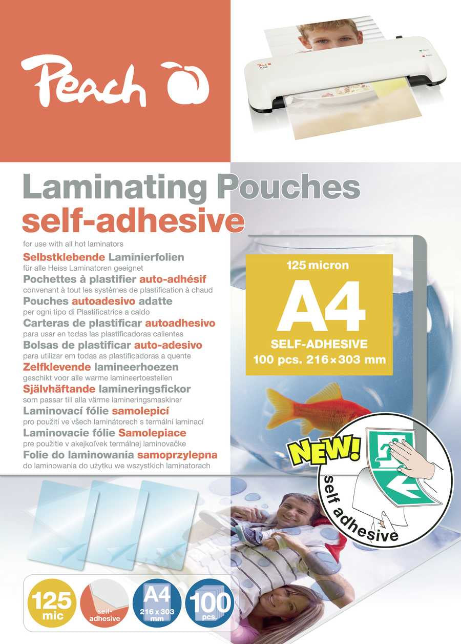 Peach S-PP525-17 Film de Plastification A4, 125 µm