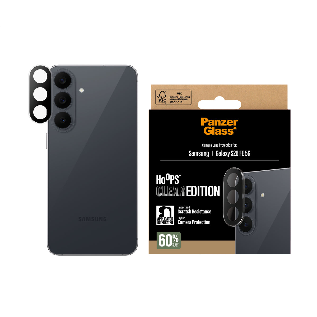PanzerGlass ® Hoops® Camera Lens Protector Transparent Samsung Galaxy S26 FE 5G Protection d'écran transparent 1 pièce(s) - vue 2