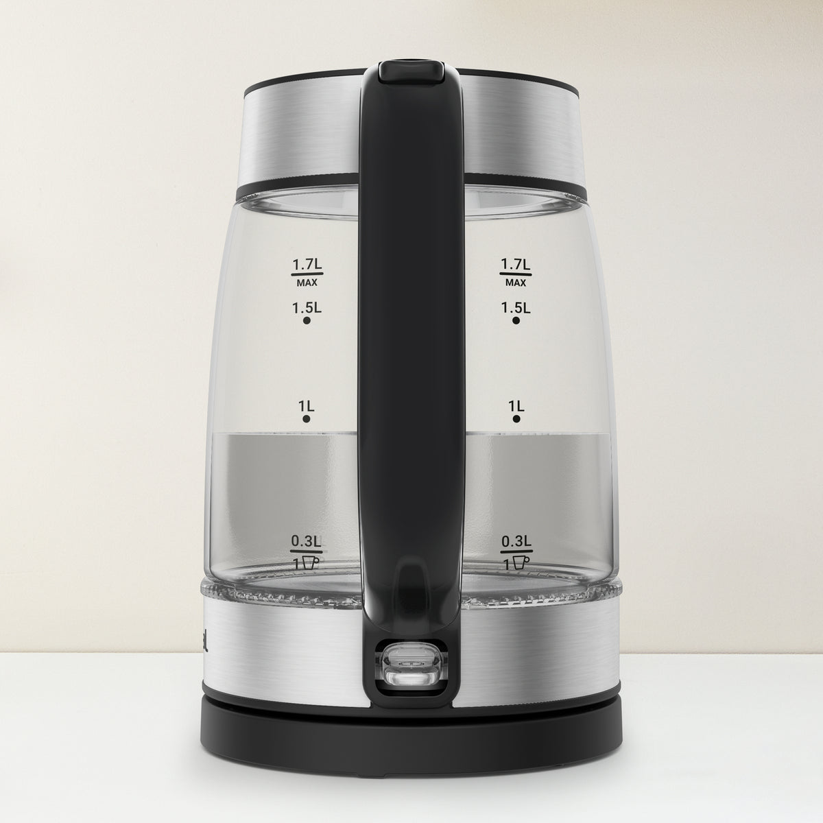 Tefal Glass Kettle KI605830 bouilloire 1,7 L 2200 W Noir, Argent, Transparent