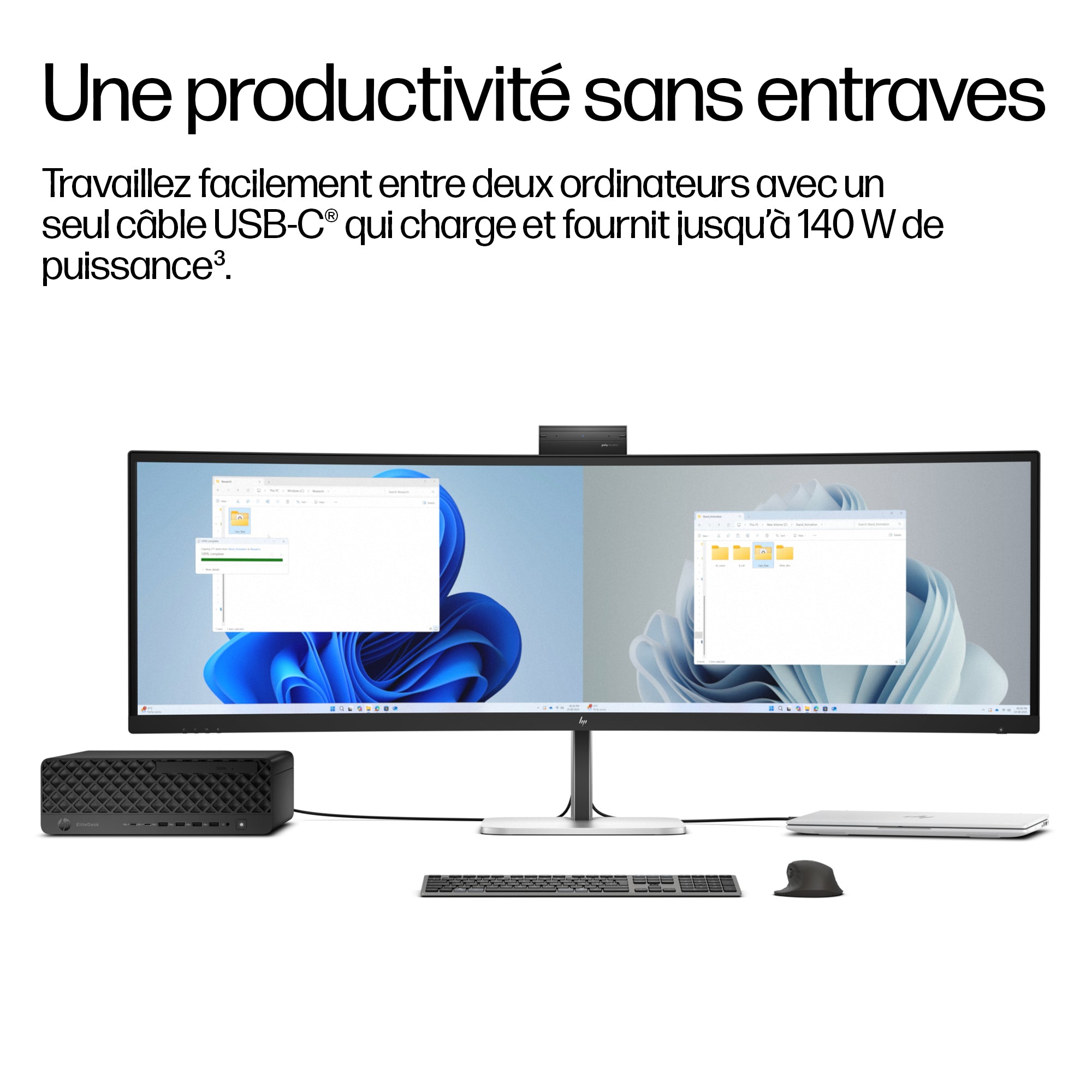 HP Series 5 Pro 549pm 49inch DQHD (EN) écran plat de PC 124,5 cm (49") 5120 x 1440 pixels Dual QHD LCD Noir