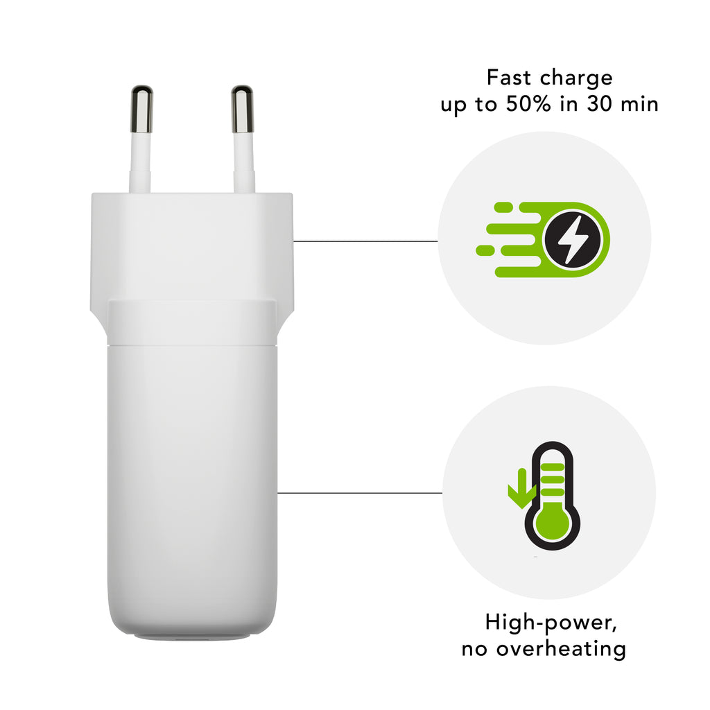 Chargeur Secteur Universel CI65EUWH7099, Port USB-C, 65W, Blanc
