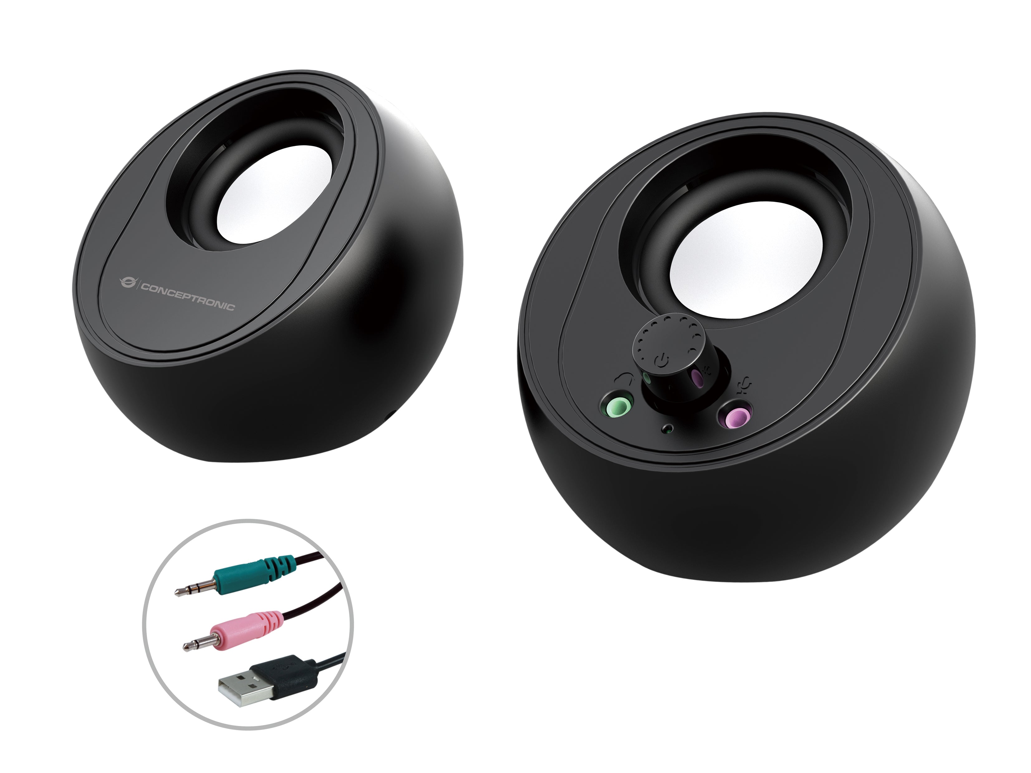Conceptronic BJORN01B haut-parleur 2-voies Noir Avec fil &sans fil 10 W