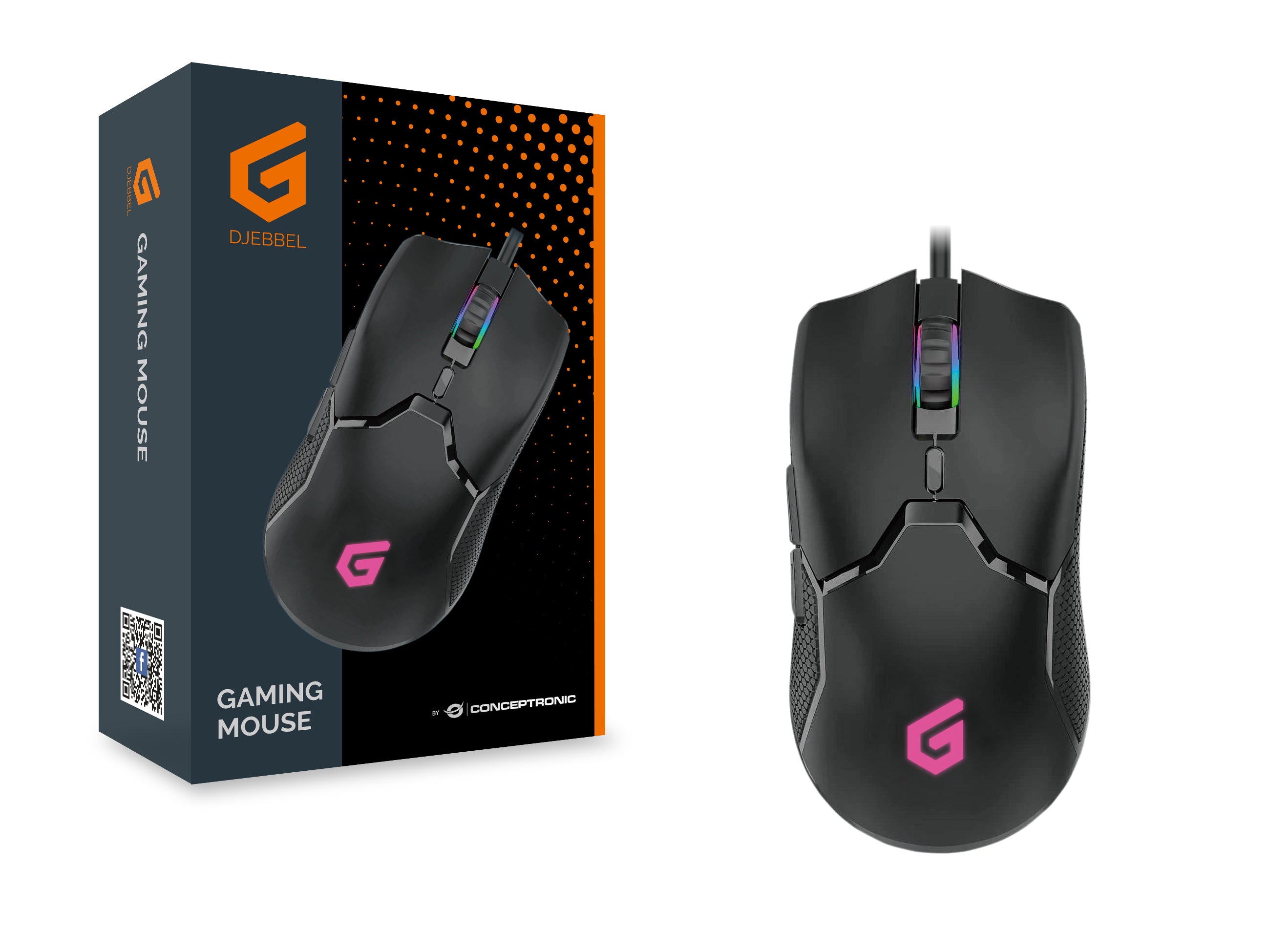 Conceptronic DJEBBEL05B souris Gaming Droitier USB Type-A Optique 7200 DPI