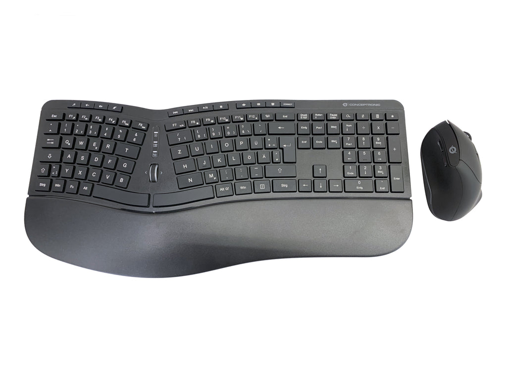 Conceptronic ORAZIO02DE clavier Souris incluse Bureau RF sans fil QWERTZ Allemand Noir