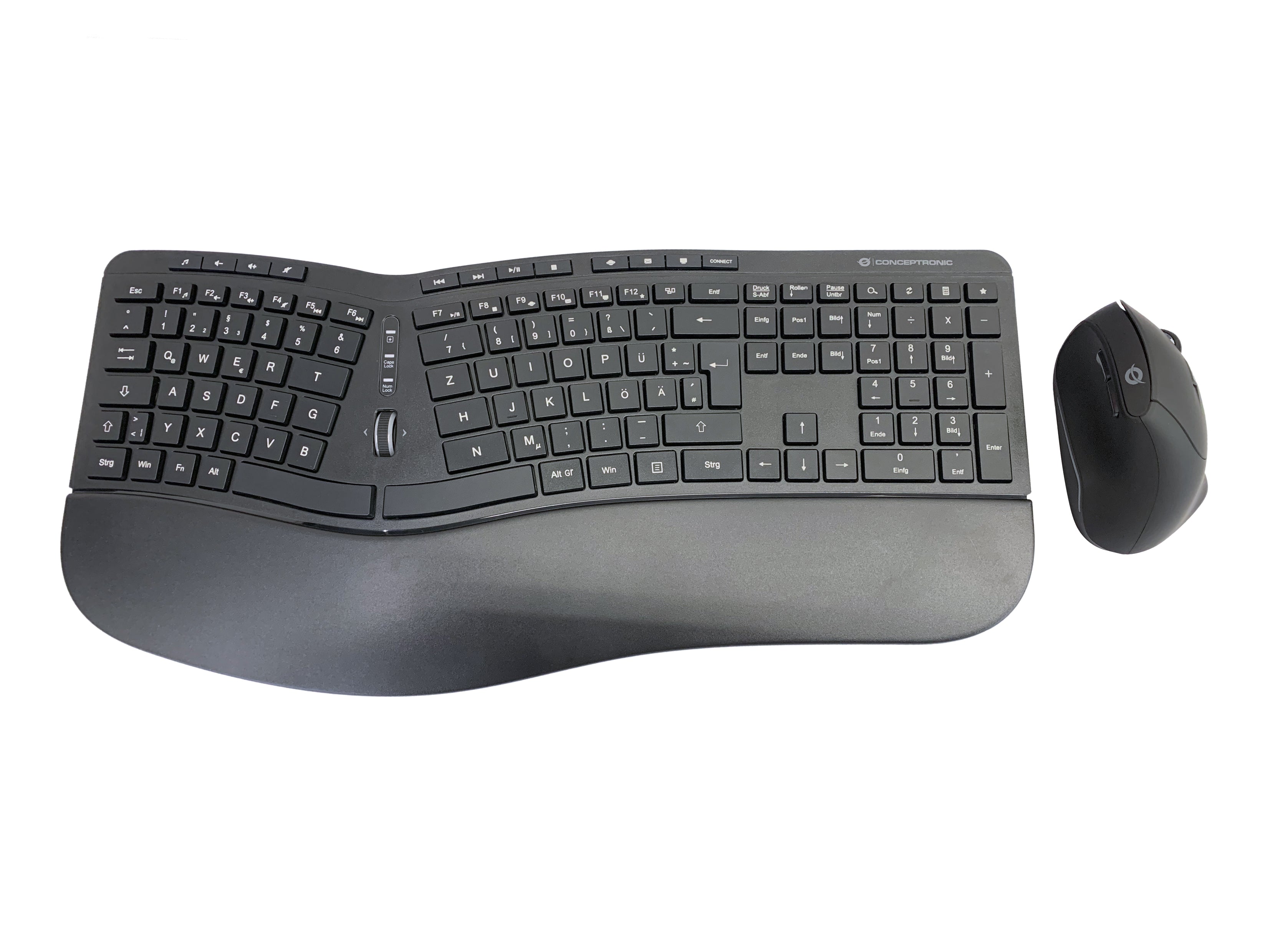 Conceptronic ORAZIO02DE clavier Souris incluse Bureau RF sans fil QWERTZ Allemand Noir