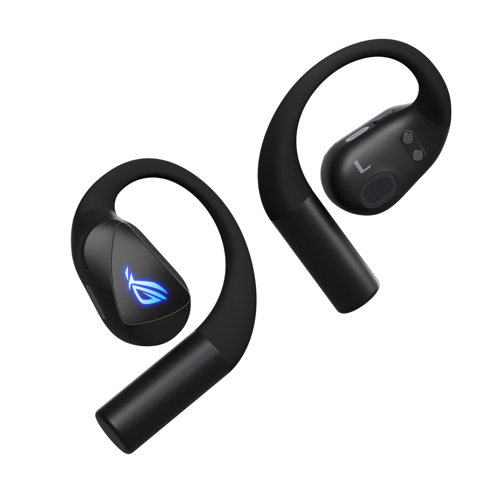 ASUS ROG Cetra Open Wireless, Écouteurs Gaming TWS avec Crochets Auriculaires, Bluetooth, Noir