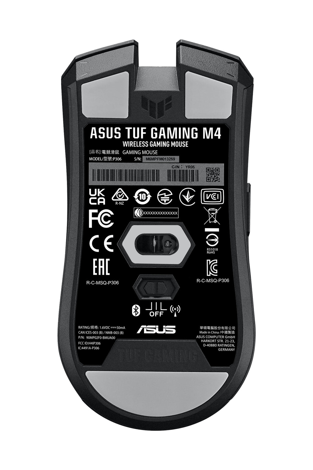 ASUS TUF Gaming M4 Wireless souris Droitier RF sans fil + Bluetooth Optique 12000 DPI