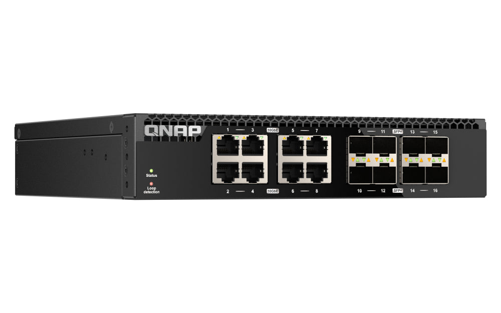 QNAP QSW-3216R-8S8T Commutateur Réseau Non-géré L2 10G Ethernet, 8 ports SFP+ et 8 ports RJ45, Noir