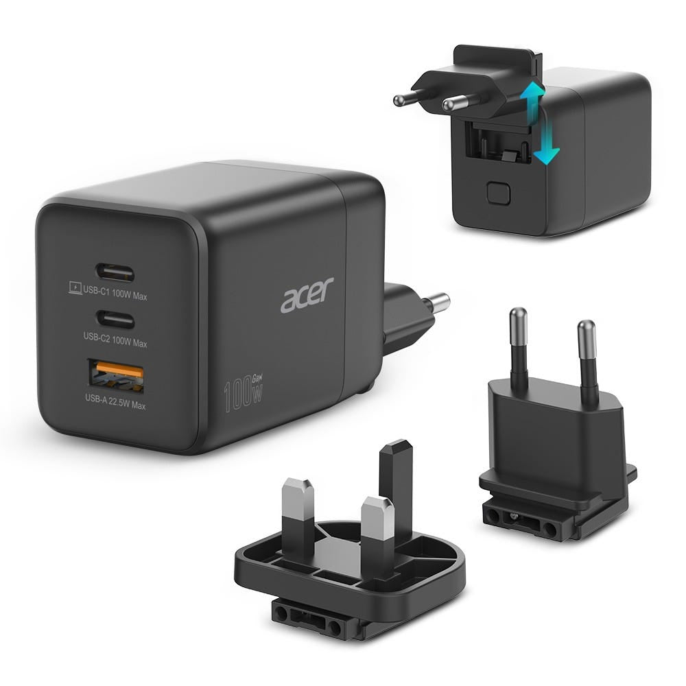 Acer HP.DSCAB.019 chargeur d'appareils mobiles Universel Noir Secteur Charge rapide Intérieure