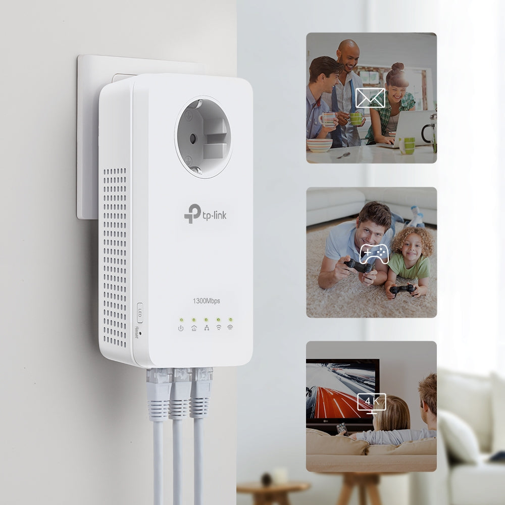 TP-Link TL-WPA8631P KIT Adaptateur réseau CPL 300 Mbit/s Ethernet/LAN Wifi Blanc 2 pièce(s)