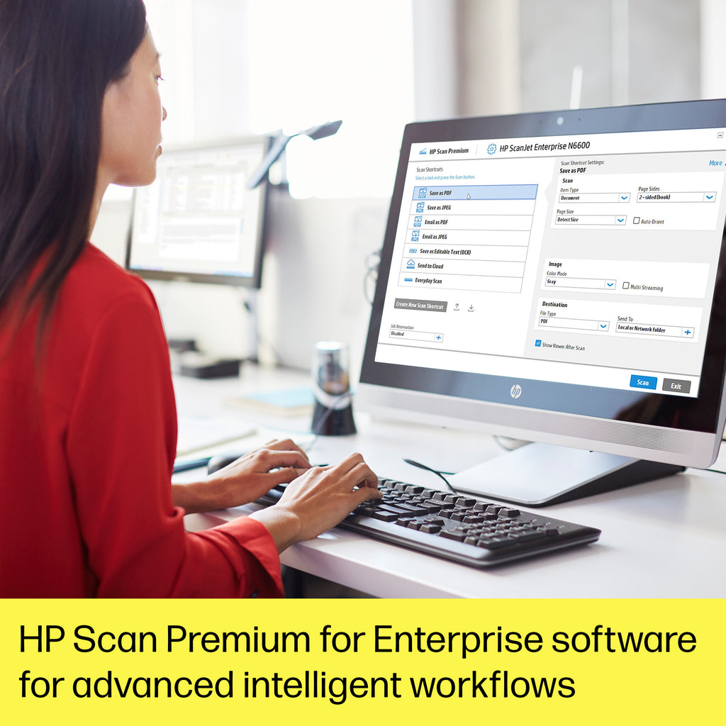 HP ScanJet Enterprise Flow N6600 fnw1 Scanner à plat A4 avec chargeur automatique, jusqu’à 50 ppm/100 ipm,1200 x 1200 DP