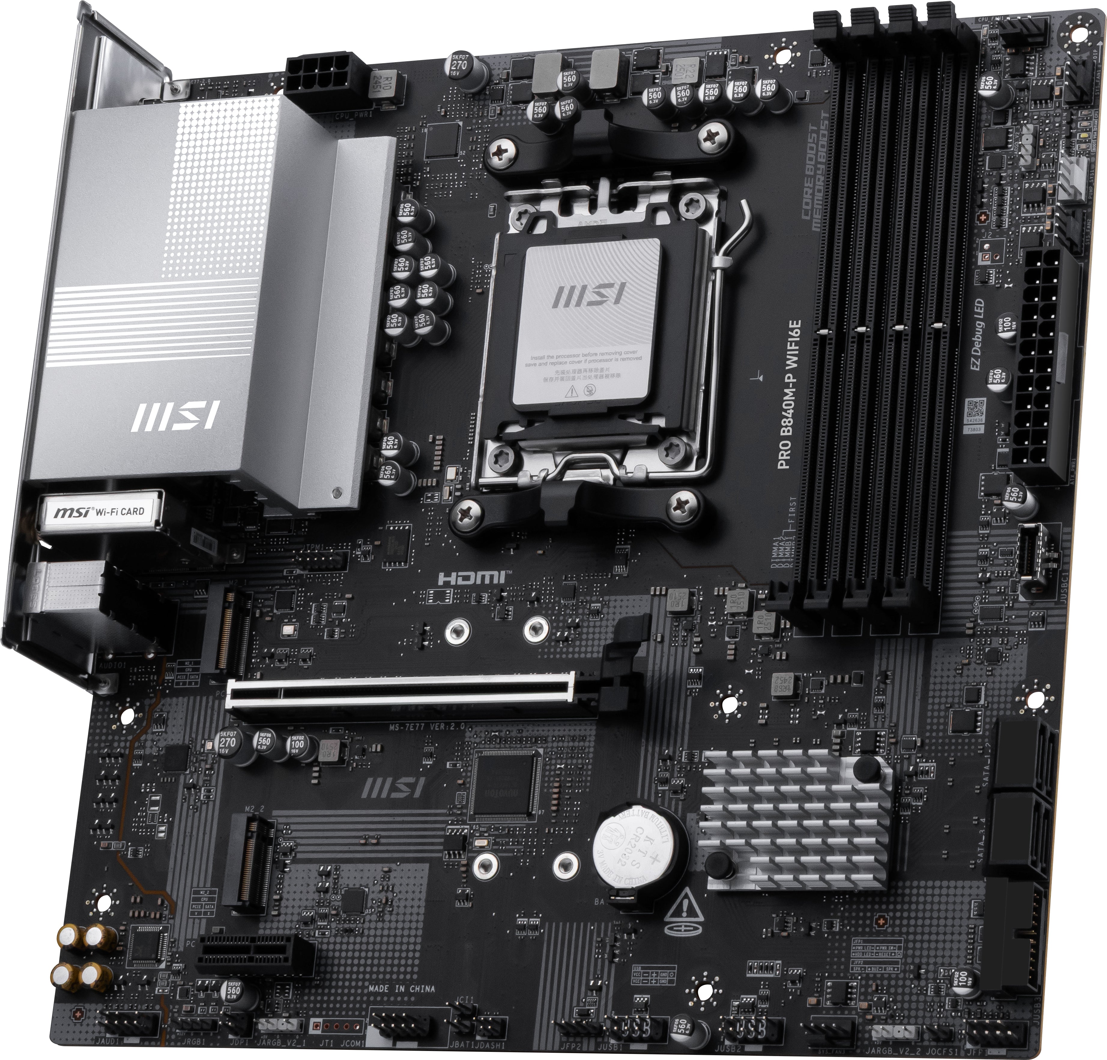 MSI PRO B840M-P WIFI6E carte mère AMD B840 Emplacement AM5 micro ATX