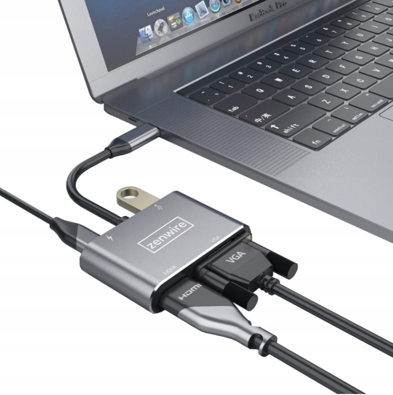 ADAPTATEUR HUB Adaptateur USB-C 4-en-1 HDMI 4K VGA USB Zenwire BYL-2310