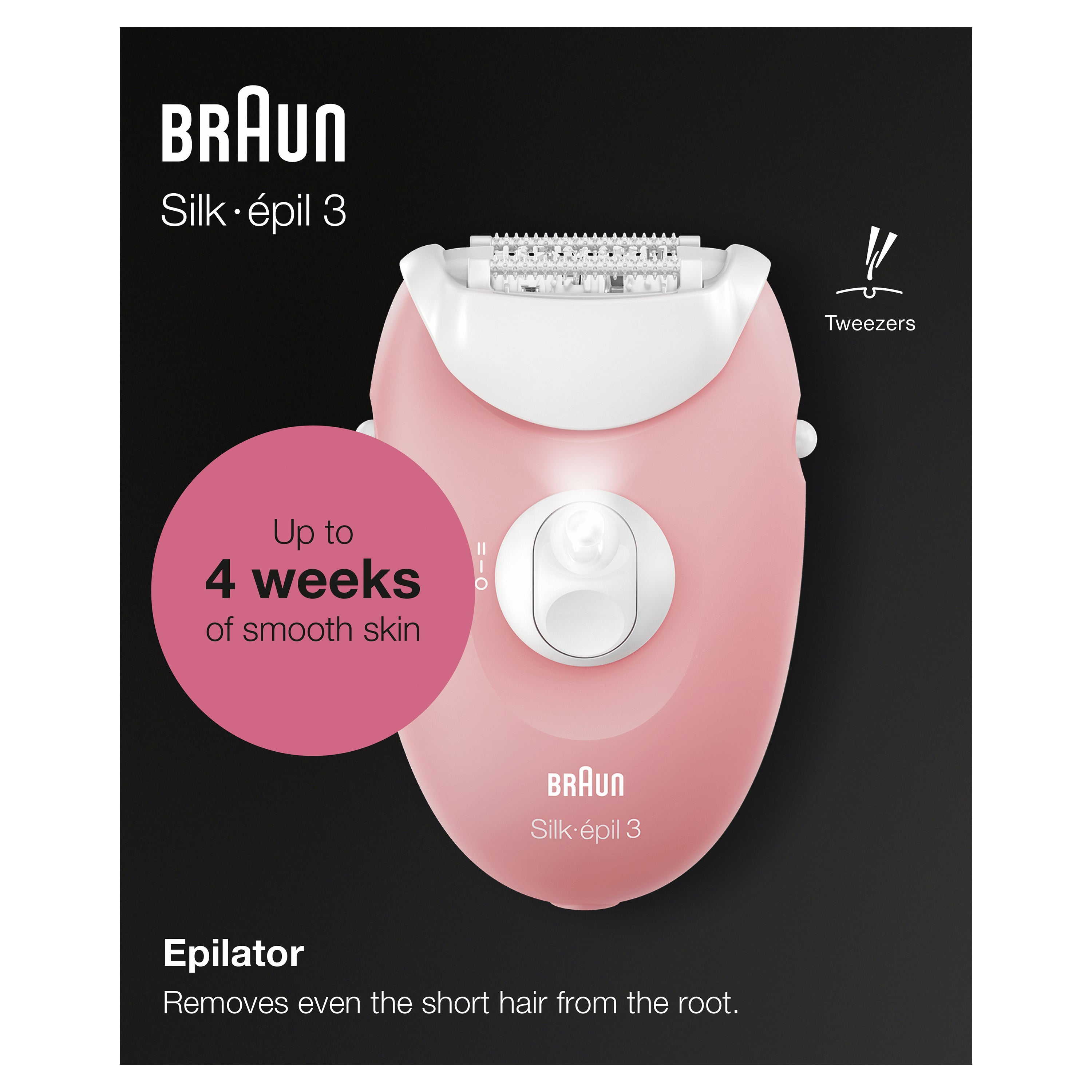 Braun Silk-épil 3 SES 3-176 20 pince(s) Rose, Blanc