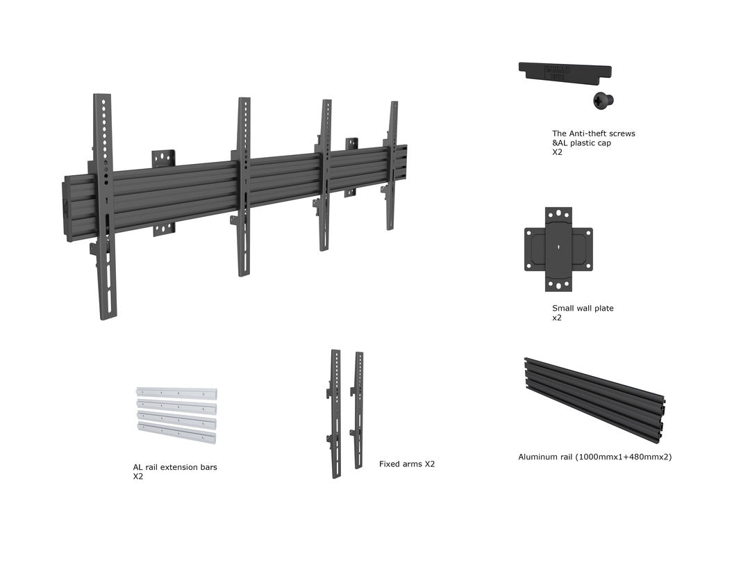 Multibrackets 4009 Support Mural pour Écrans et Affichages 40" à 65", Noir