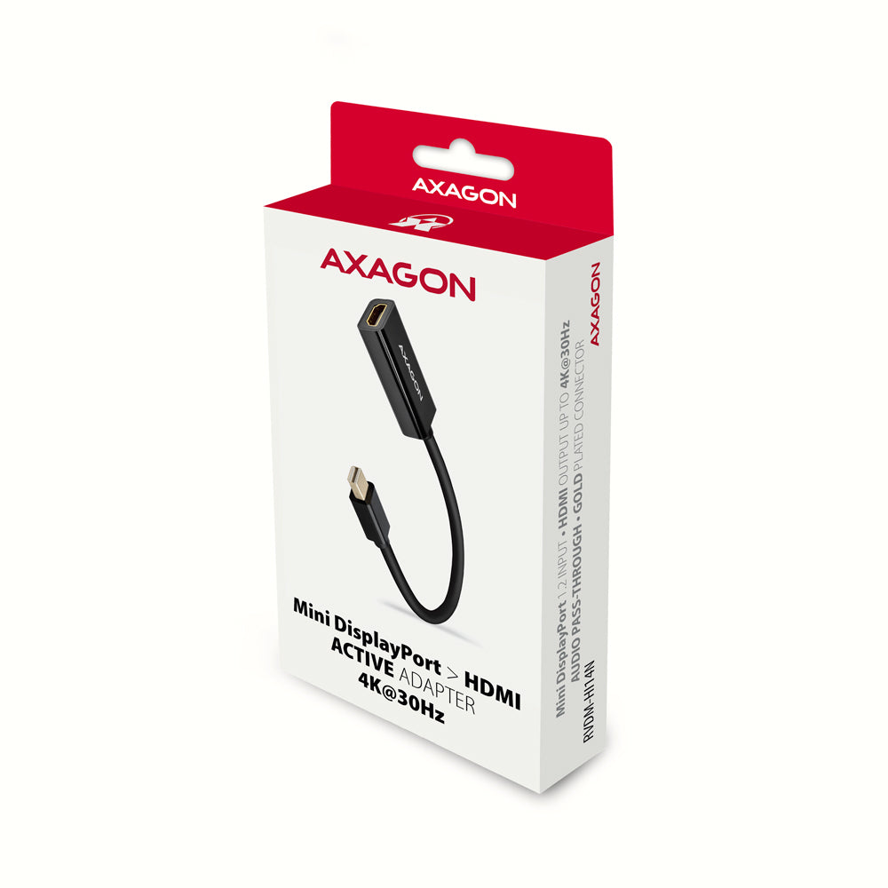 Axagon RVDM-HI14N câble vidéo et adaptateur 0,15 m Mini DisplayPort HDMI Noir