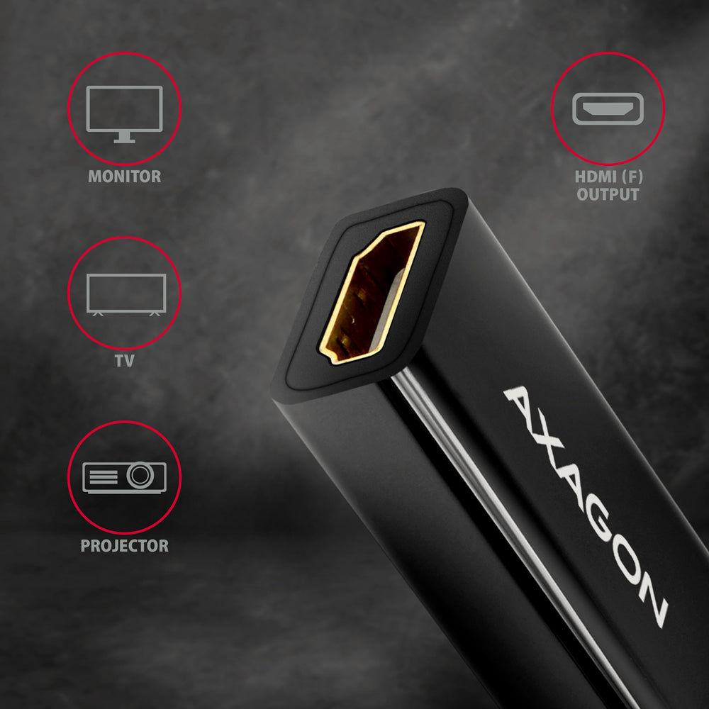 Axagon RVDM-HI14N câble vidéo et adaptateur 0,15 m Mini DisplayPort HDMI Noir