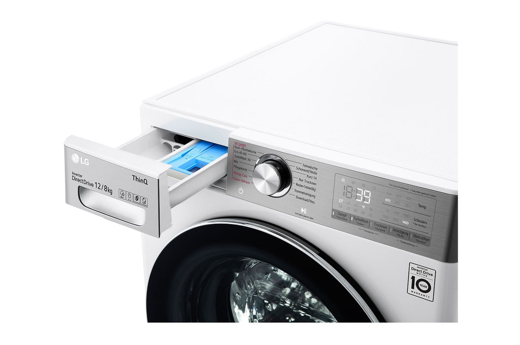 LG V9WD128H2 machine à laver avec sèche linge Intégré Charge avant Blanc