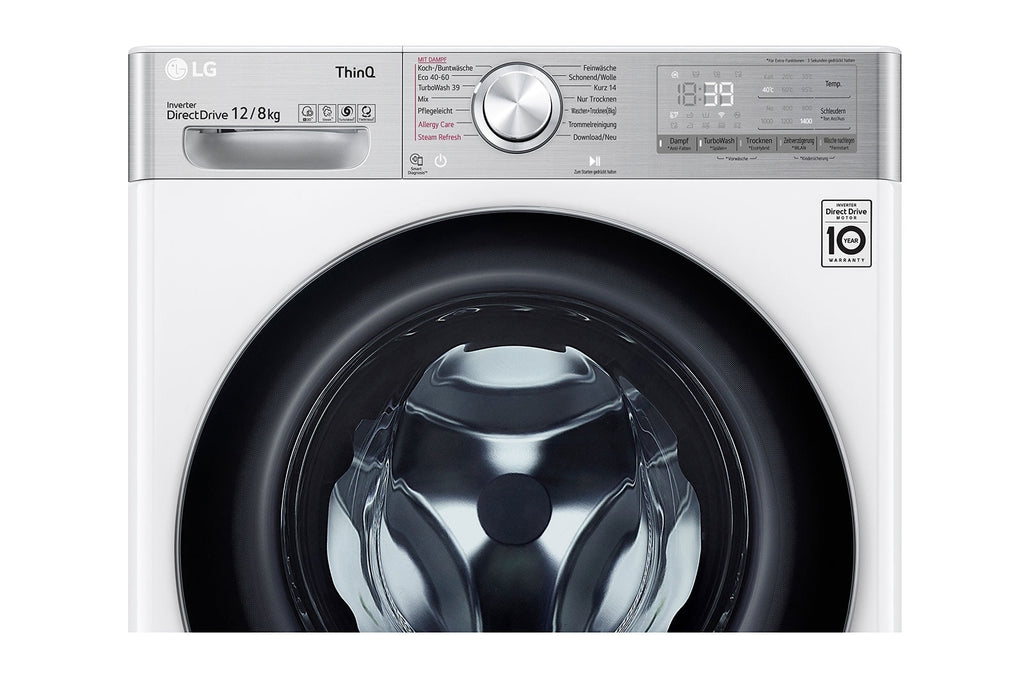 LG V9WD128H2 machine à laver avec sèche linge Intégré Charge avant Blanc