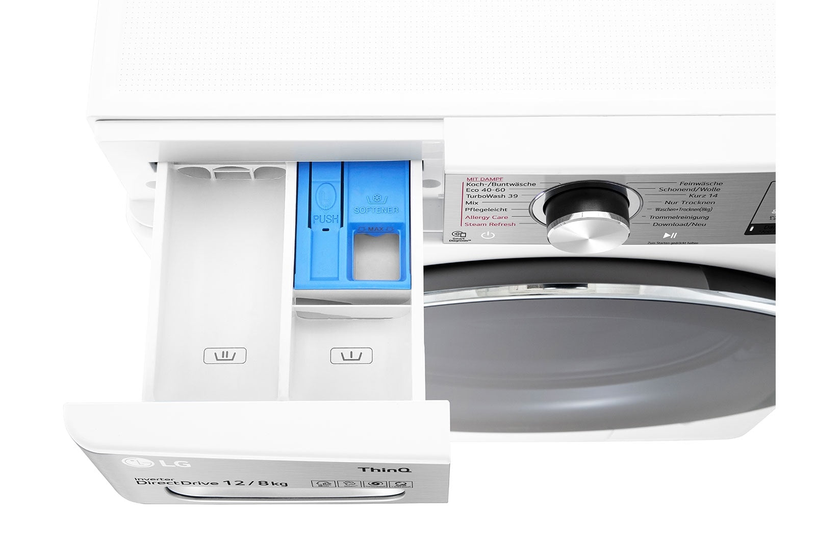 LG V9WD128H2 machine à laver avec sèche linge Intégré Charge avant Blanc