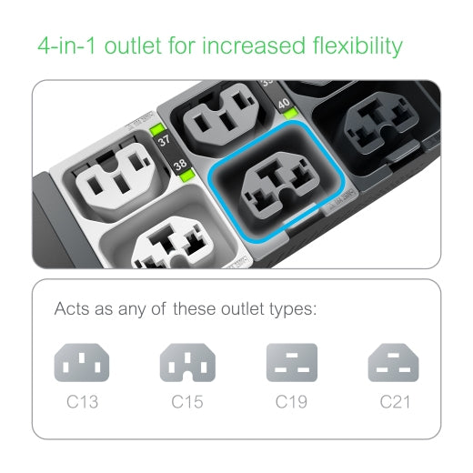 APC NetShelter Rack PDU Advanced unité de distribution d'énergie 48 sortie(s) CA 0U Noir