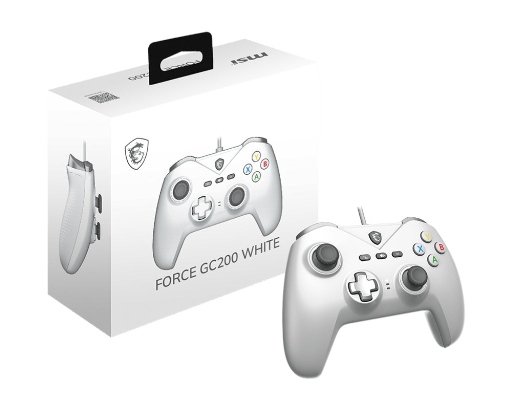 MSI FORCE GC200 WHITE accessoire de jeux vidéo Blanc USB Manette de jeu Analogique/Numérique Android, PC