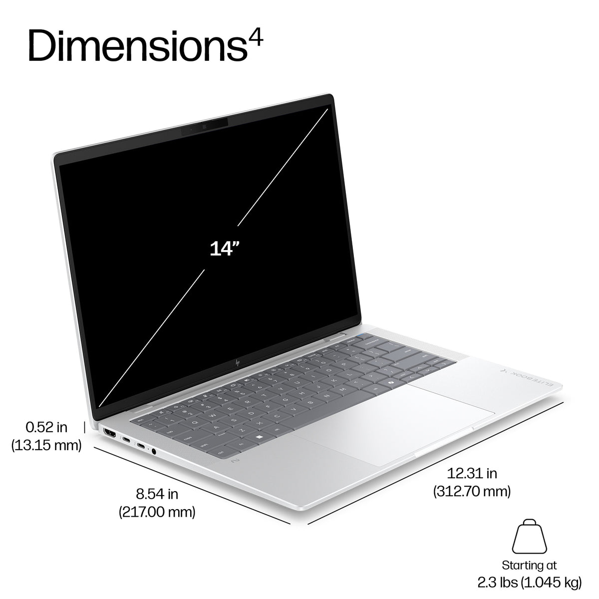 HP EBXG2q14AI X2P4210 14 pouces, 32GB RAM, 512GB SSD, LTE 5G, Nordics