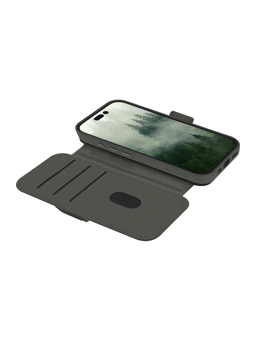 Coque de Protection Folio Porte Carte pour iPhone 16 6.1", Gris
