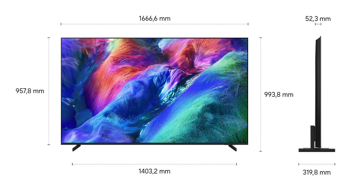 Samsung GMR75R85HAUXZG TV 190,5 cm (75") 4K Ultra HD Smart TV Wifi Noir, Titane - vue 3
