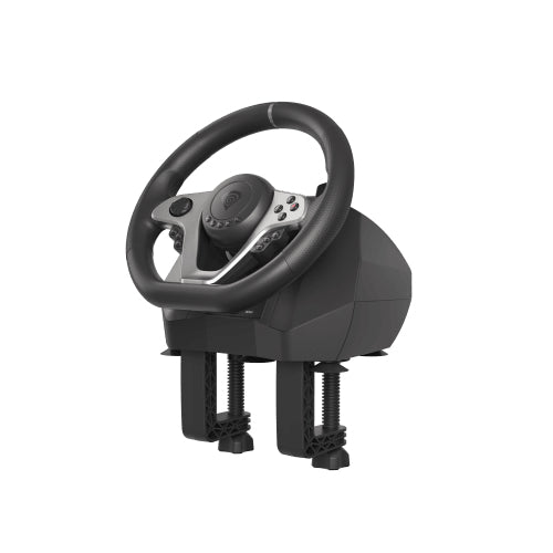 Volant et Pédales Seaborg 400 USB, Noir et Argent, pour PC, PS4, PS3, Xbox One, Xbox 360, Nintendo Switch
