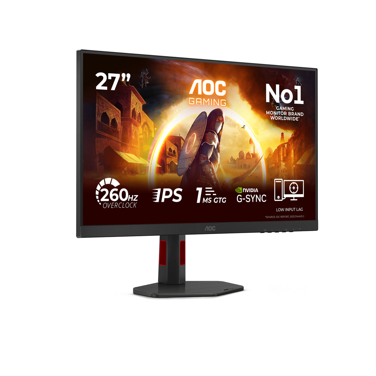 AOC G4 27G4ZR Moniteur Gaming 27" Full HD 1920 x 1080 Fast IPS 240Hz 1ms LED Noir et Rouge